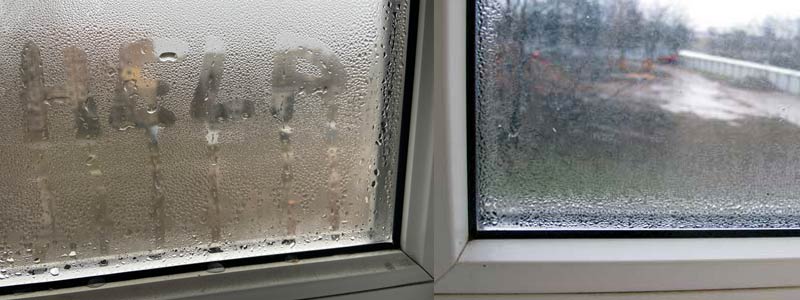 Misty windows in the apartment